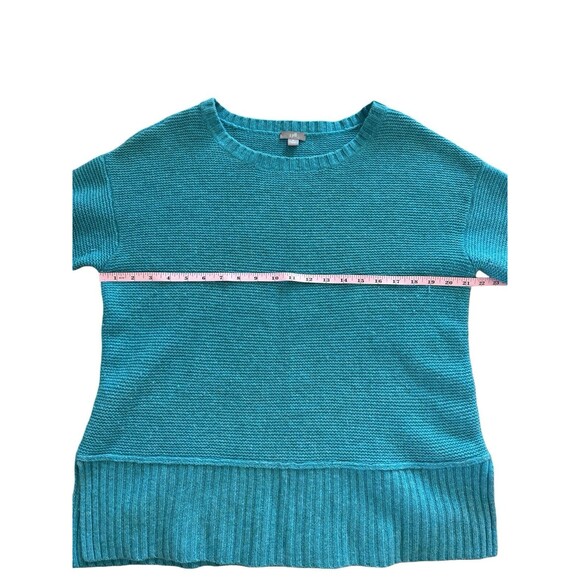 J Jill Blue Wool Chunky Knit Sweater Size Medium Granniecore Outdoor Top Casual - Picture 3 of 6